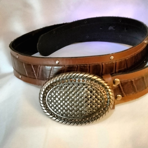 Source Unknown Accessories - Vintage Women's Western Style Leather Belt Western Boho Hippie WHIMSICAL ARTSY